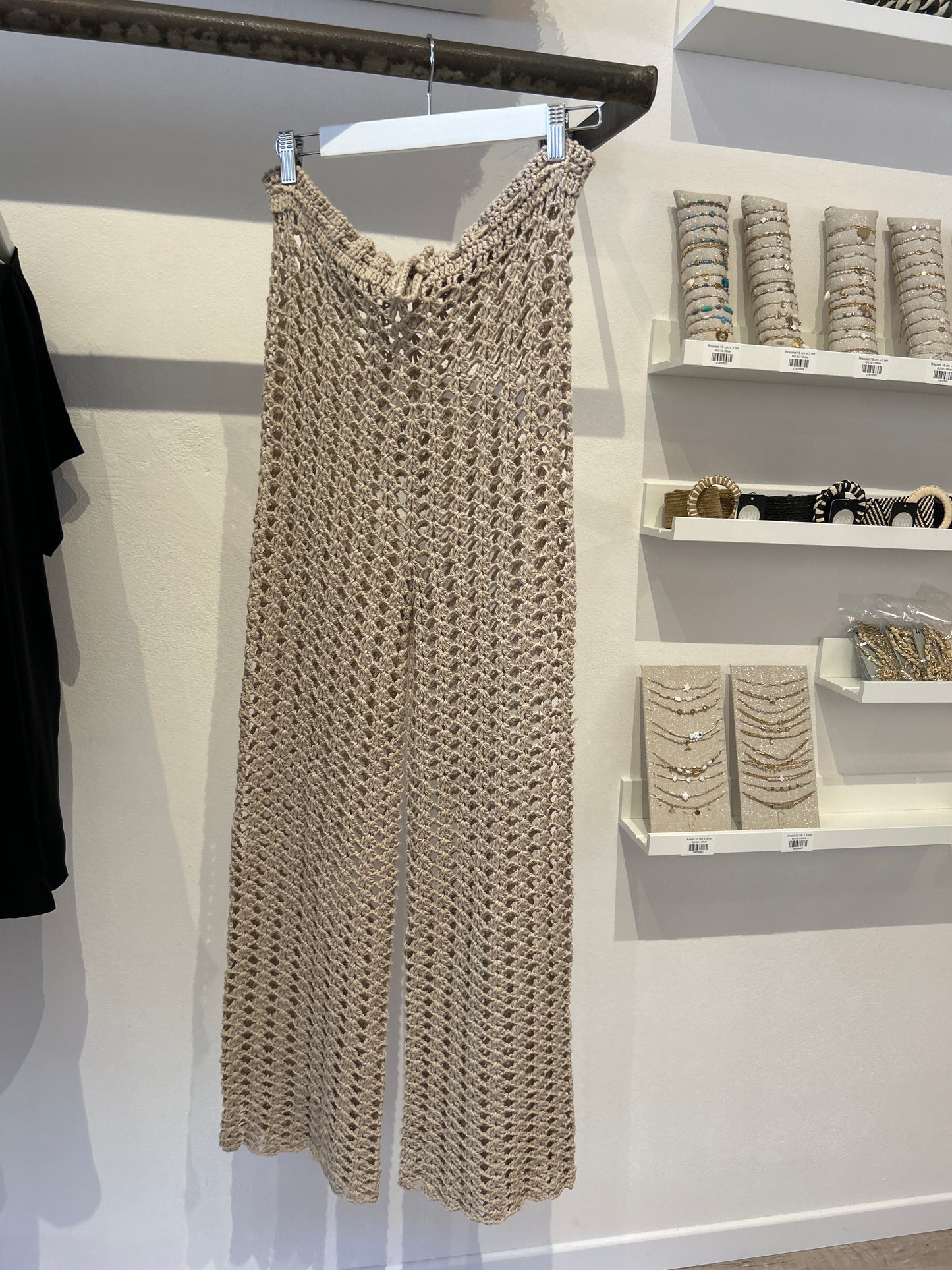 Pantalones de crochet hechos a mano Beige Unica