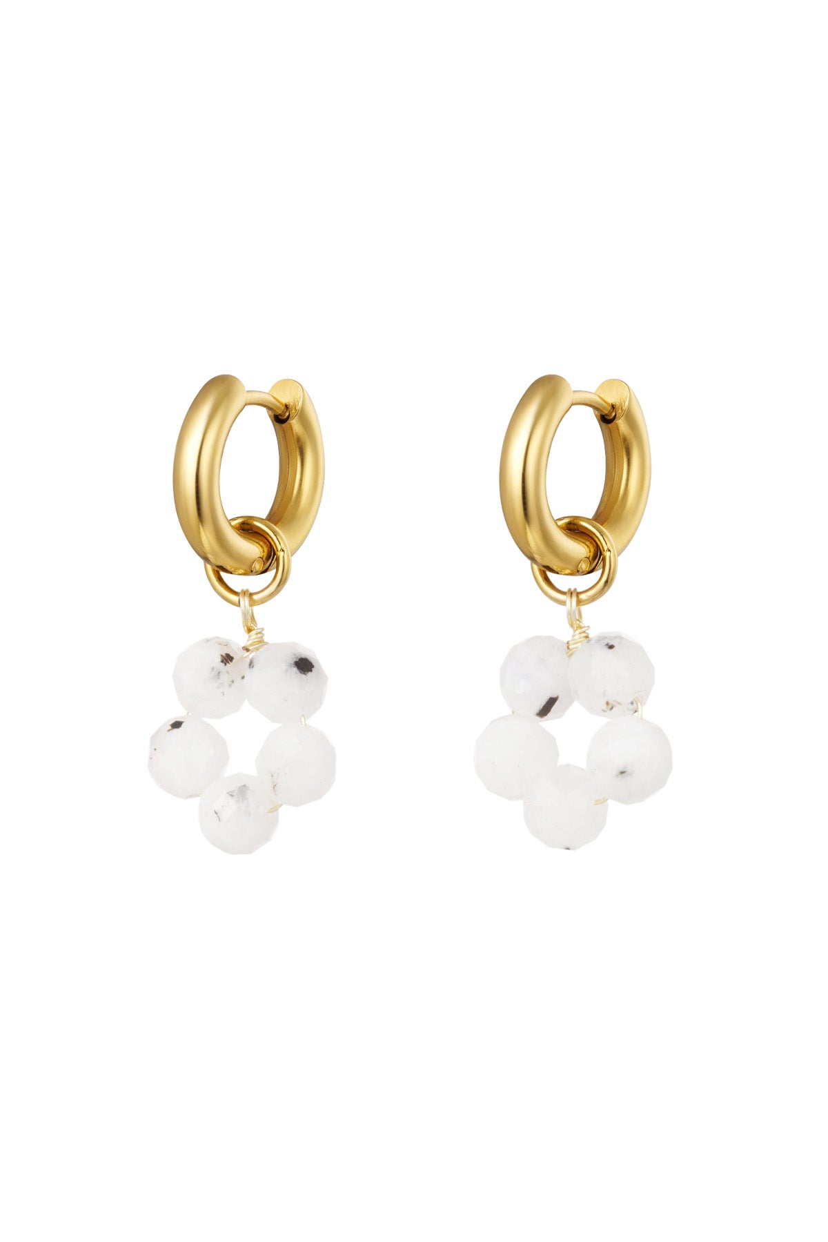 Pendientes de flores con cuentas