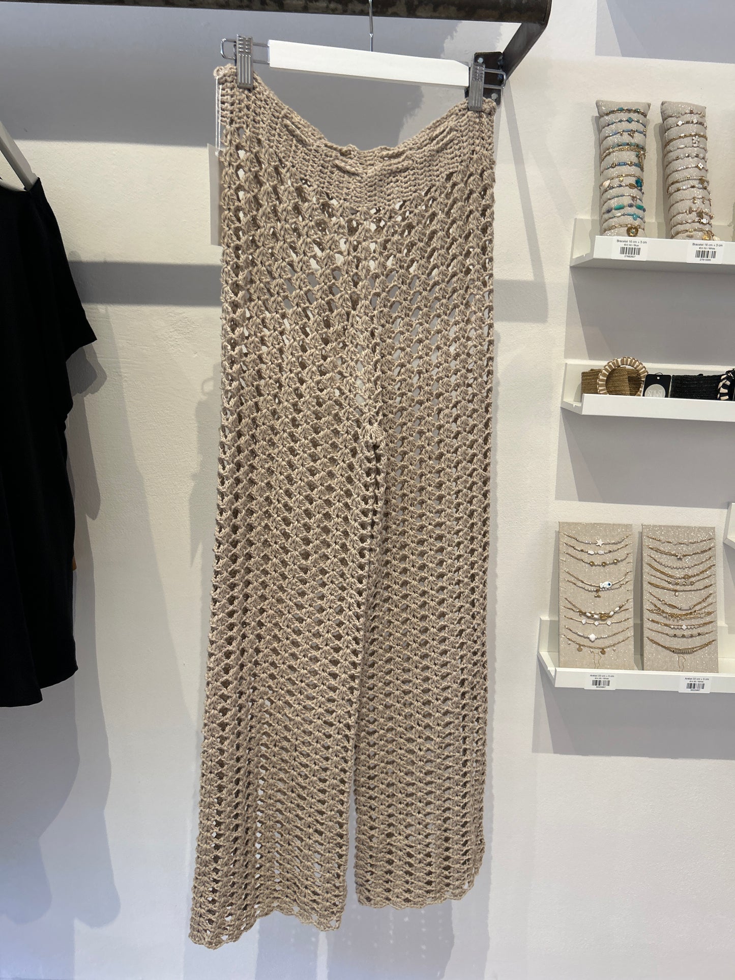 Pantalones de crochet hechos a mano Beige Unica