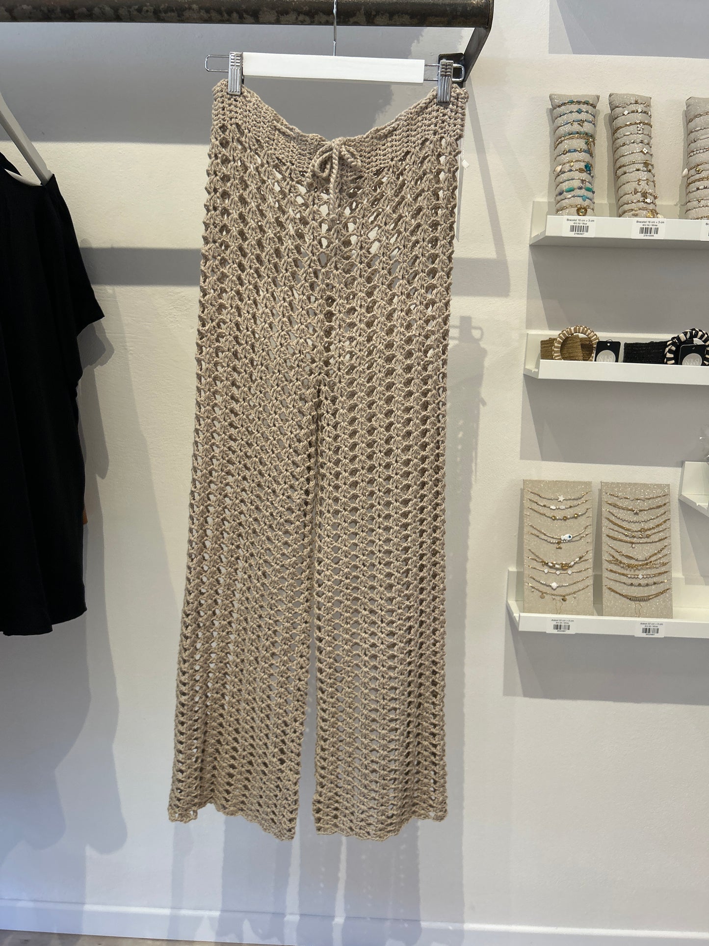 Pantalones de crochet hechos a mano Beige Unica
