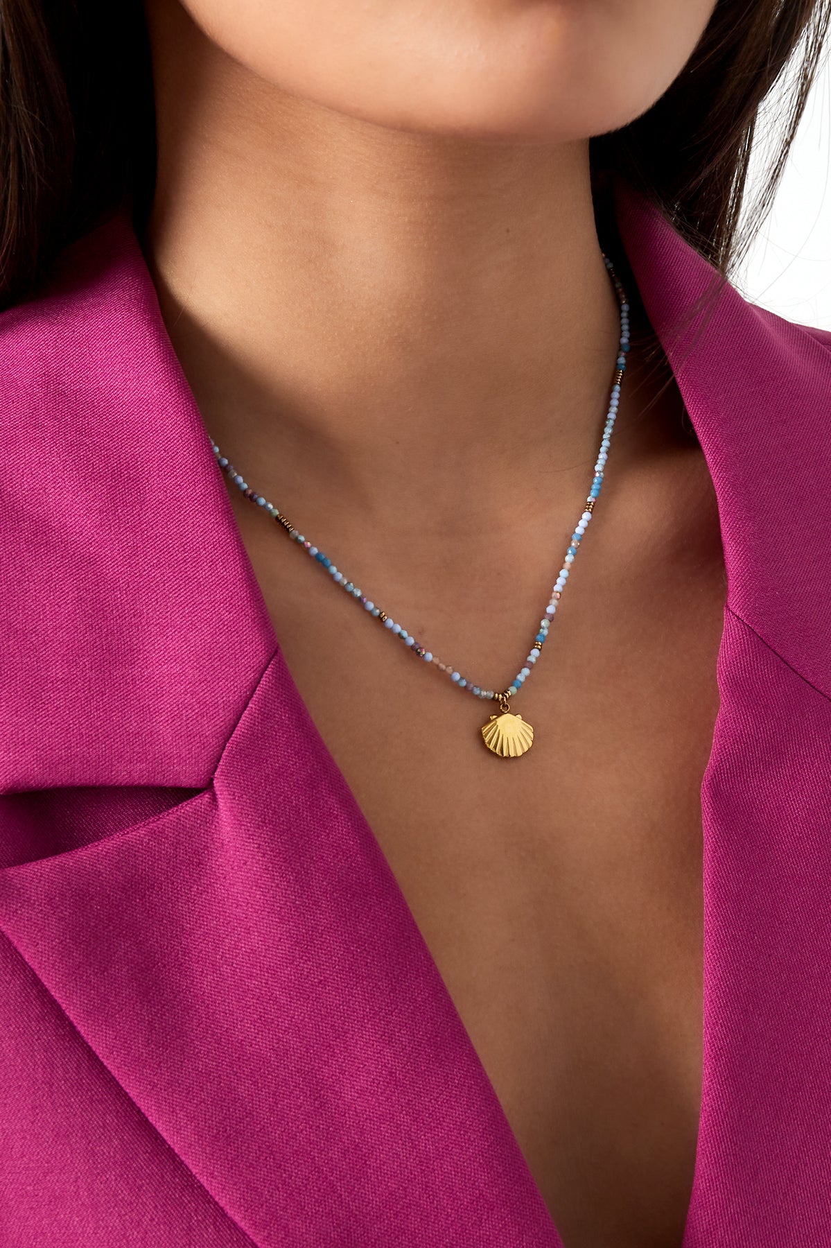 Necklace Shell Blue