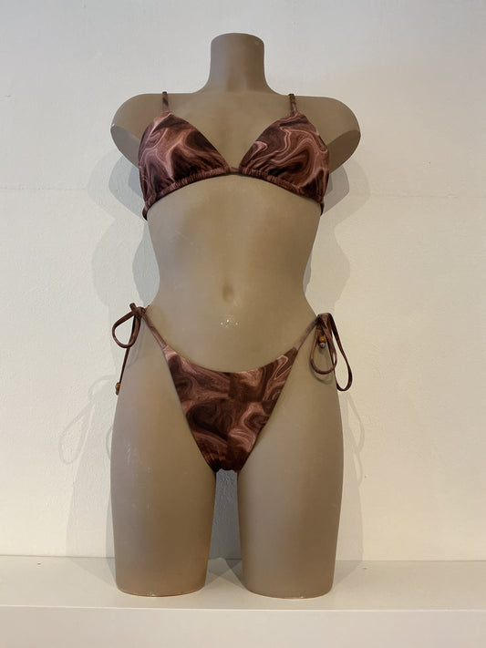 Bikini Two Piece Brown Marble