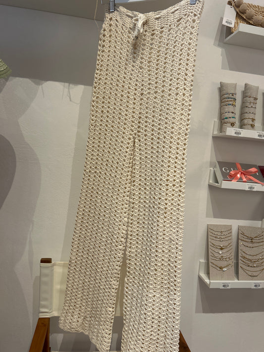 Handmade Crochet Pants Off-White Unica