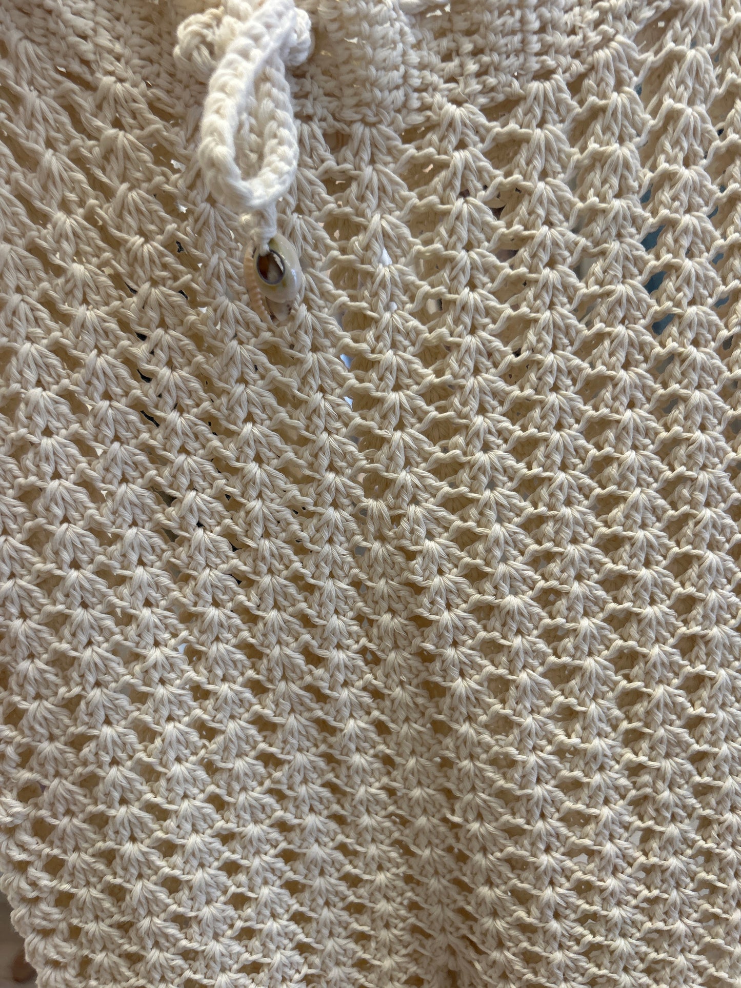 Pantalones de crochet hechos a mano en blanco roto Unica