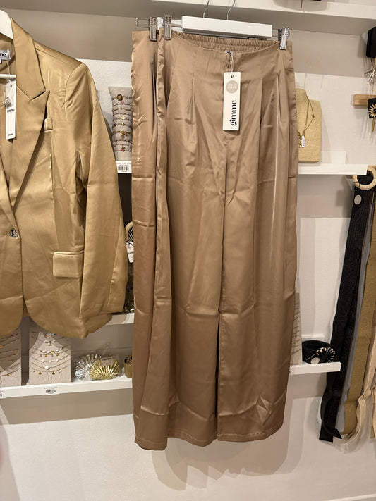 Pantalones Satén Dorado
