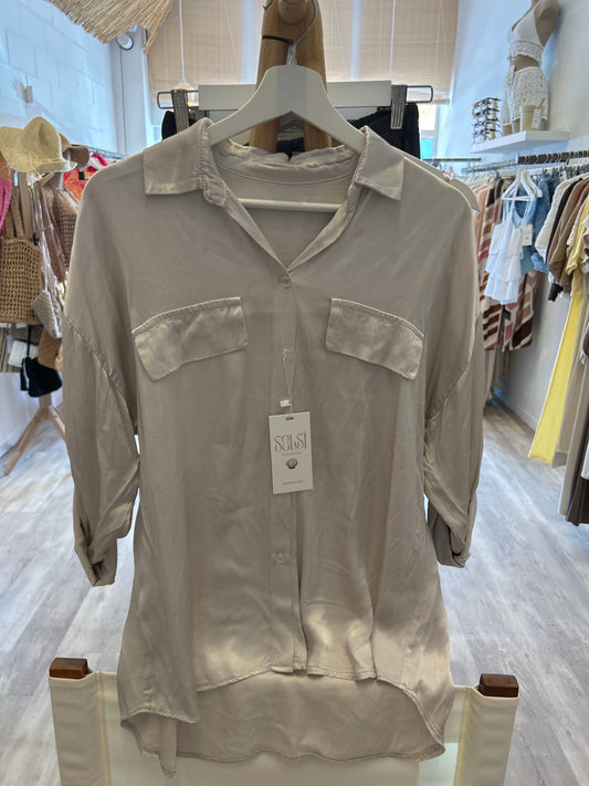 Blusa Satén Ceniza