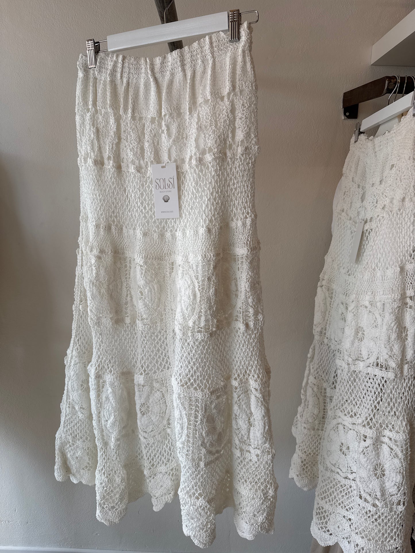 Skirt Wide Flower Crochet