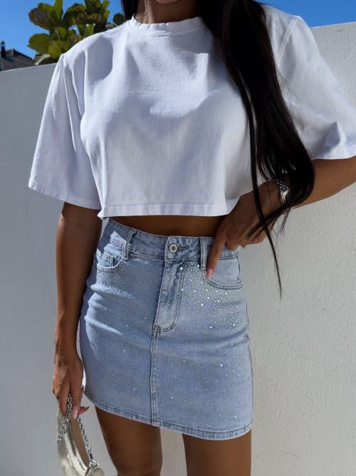 Jeans Skirt Strass